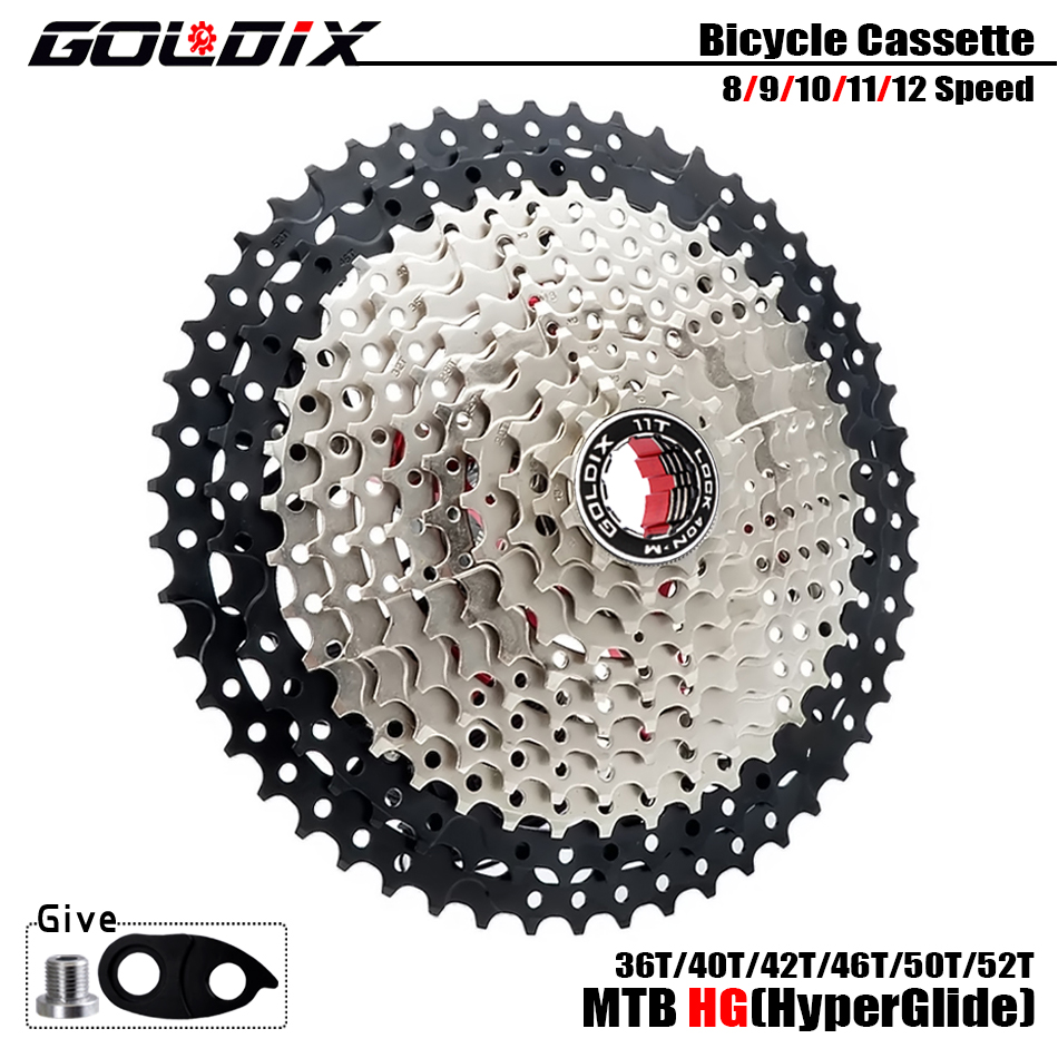 Cassette 11 Speed - GOLDIX Bicycle Cassette 8/9/10/11/12Speed Freewheel 36T/40T/42T/46T/50T/52T